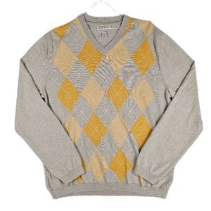Banana Republic Men's Argyle Pullover Sweater Cream L